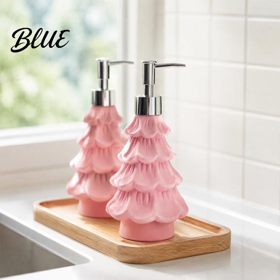 Bathroom Organizers And Storage Christmas Tree Soap Dispenser Flocking Effect Refillable Lotion Modern Pump for Guest Bottle Reusable Dispenser