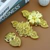 Neue Goldfarbe Damen Blumenkleid Schmuck Abzeichen Anstecknadel Clip Große Brosche
