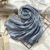 New solid color wool scarf women's retro dirty dyed striped shawl scarf