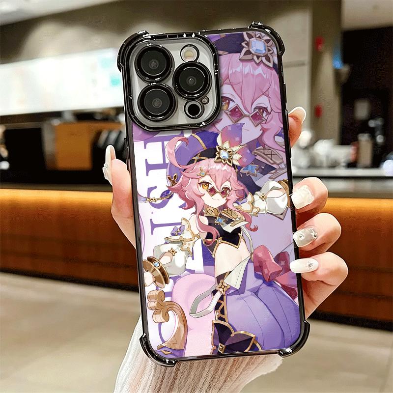 Genshin Impact Anime Beschichtetes Handyhülle Für Iphone 16 17 Pro Max Air 16E 14 15 Plus 12 13 Mini Anti-Fall Airbag Hülle
