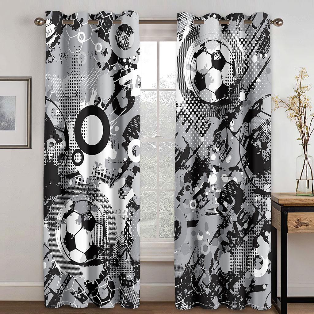 Sportgardiner Fotball i Brann og Vann Flammesprutende Tordenslag Abstrakt Konseptkunst Stue Soverom Vindu