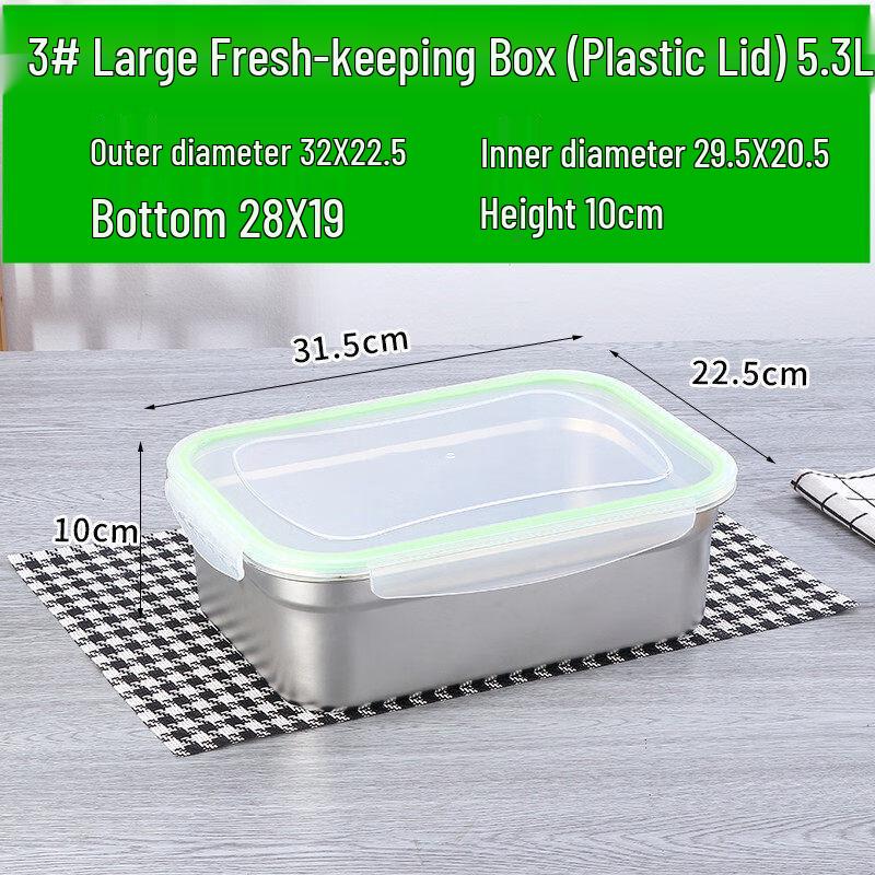 ZISIZ Thickened Commercial Rectangular Plastic Food Container