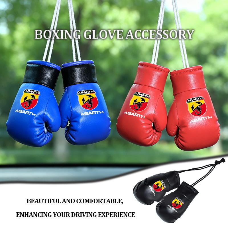 FZMVI1 Car Pendant Mini Boxing Fashion Gloves Rearview Mirror Ornaments For Abarth FIAT 500 Tipo FR Panda Argo Freemont Bravo Punto