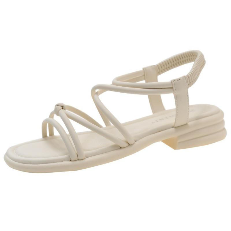 Flat Bottom Thin Strap Sandals Women's Summer New Outer Wear with Skirt Beach Sandals Women
