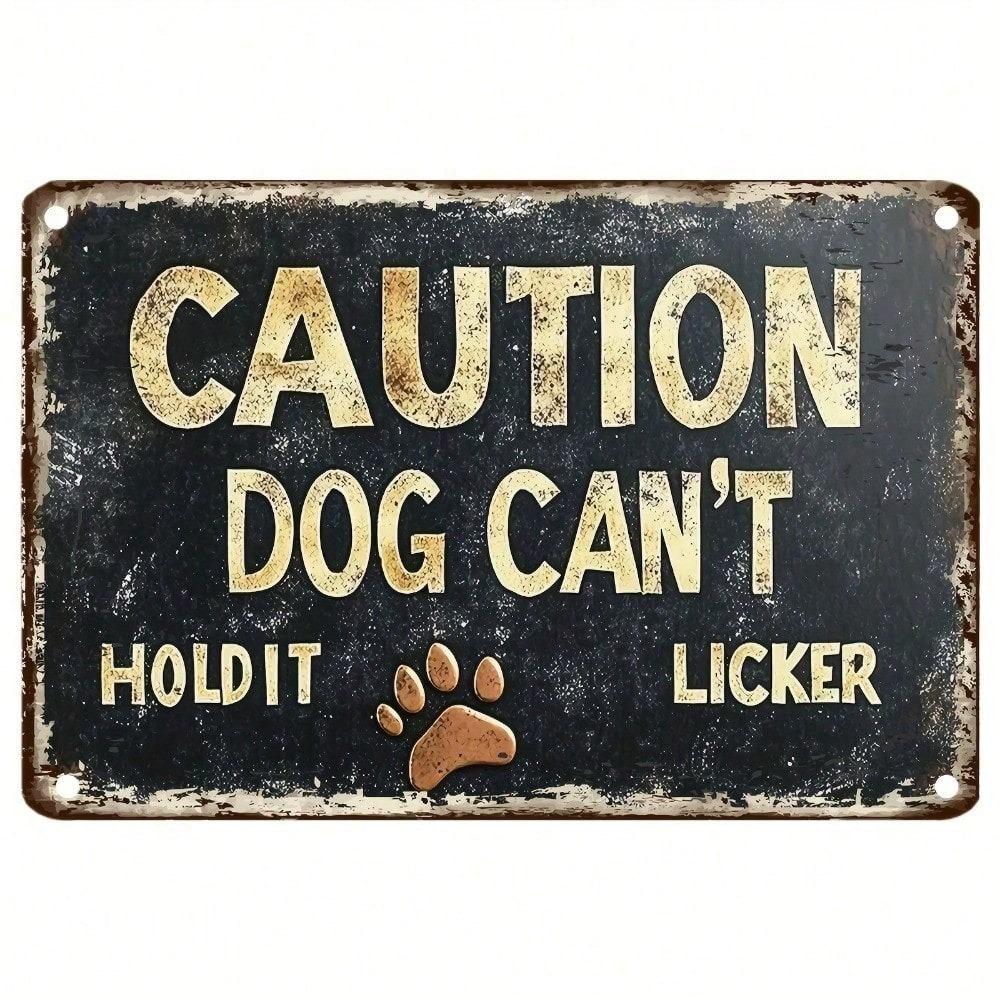 Vintage Beware Dogs Metal Sign Waterproof Rustproof Iron Wall Decor 8x12 Inch Pre Punched Holes UV Resistant Tin Plaque