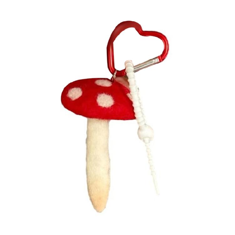 

Elegant Charm Felt Mushroom Keychain Portable and Easy To Carry Convenient for Keys and Bags Thoughtful Gifts Ideas 1