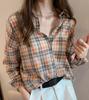 Plaid Shirt Women's Autumn New Retro Hong Kong Flavor Thin Long-sleeved Top Loose Design Niche Shirt Jacket