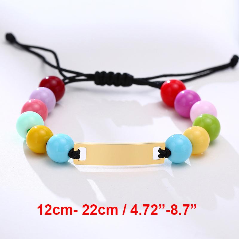 Vnox Mom Daughter Anti Allergy Stainless Steel Baby Bracelets Personalize Name Birth Date Bar Custom Girls Boys Baptism Gifts