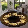 1pc Office Carpet Chair Mats Golden Rose Wreath Design Perfect for Decorating Office Chairs, Living Rooms, Or Bedrooms