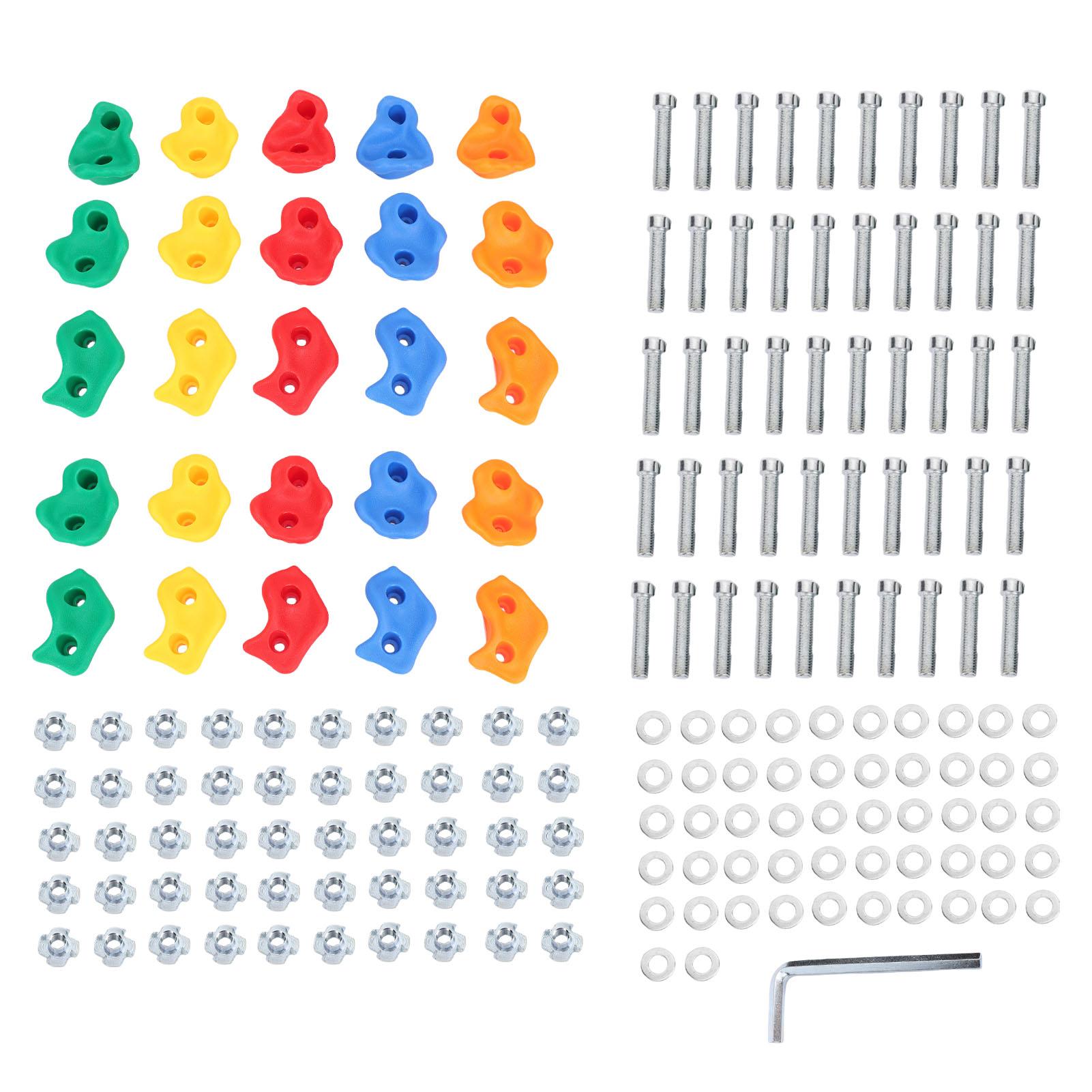 

Kids Climbing Rocks Multi Color Climbing Holds Wall Grip Kit for Indoor and Outdoor Playground