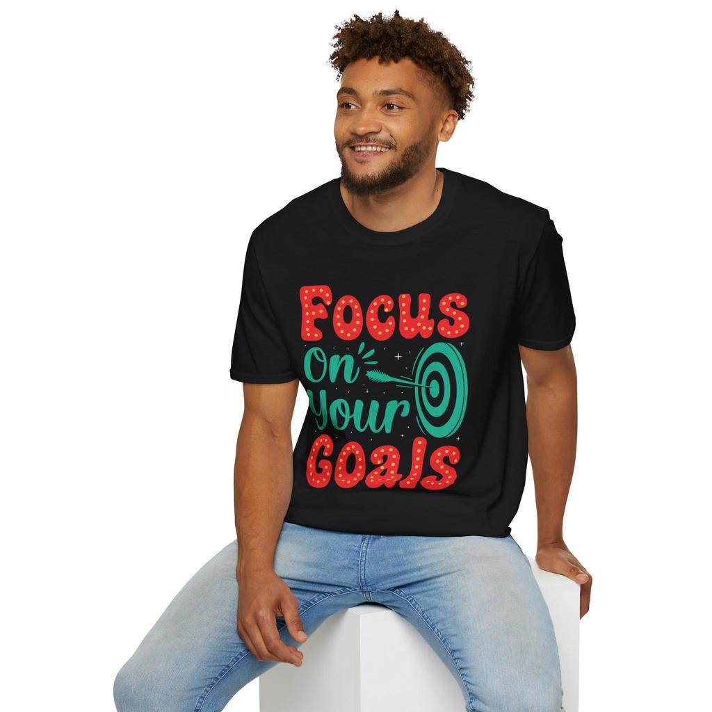 Focus On Your Goals Tee Motivational Graphic Tshirt Handlettered Target Design Fashion Trend Highquality Casual Top