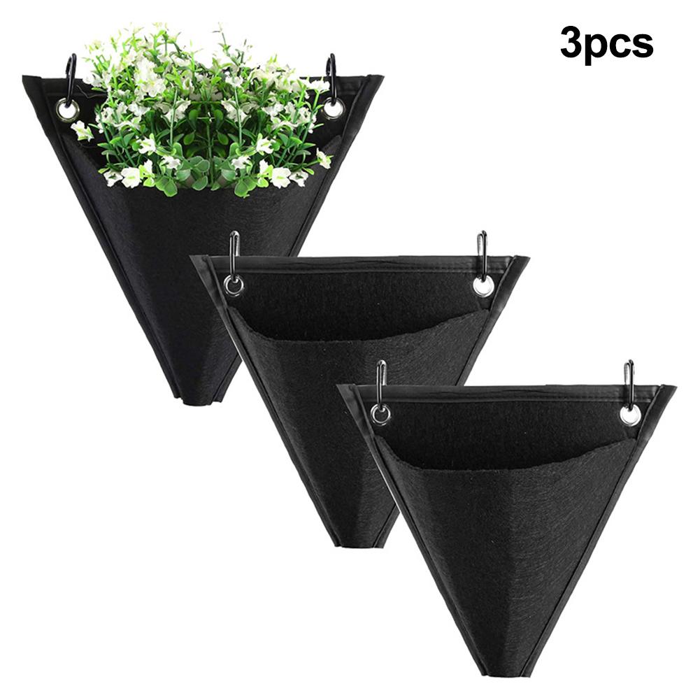 Grow Bags Planting Bag Yard Balcony Supplies Triangle Vegetable Wall Hanging Flower Gardening Herbs Outdoor Plants