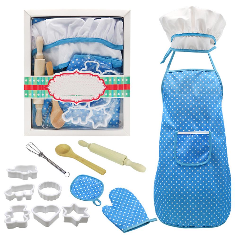 13 Pcs Kids Chef Set Pretend Role Play Cooking Toy Kids Baking Set Includes Baking Aprons Chef Hat