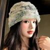 Plasă cu flori de dantelă și paiete, accesoriu pentru cap, de vară, subțire, respirabil, dulce, pentru față, pălărie mică pentru frig, pălărie pull-over