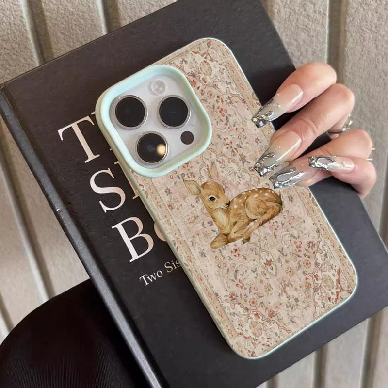 Vintage Deer Pattern Phone Case Phone Case For iPhone 17 Pro Cases iPhone 16 Pro Max 15 14 13 12 11 XS XR X 16E Air 16Plus Cover