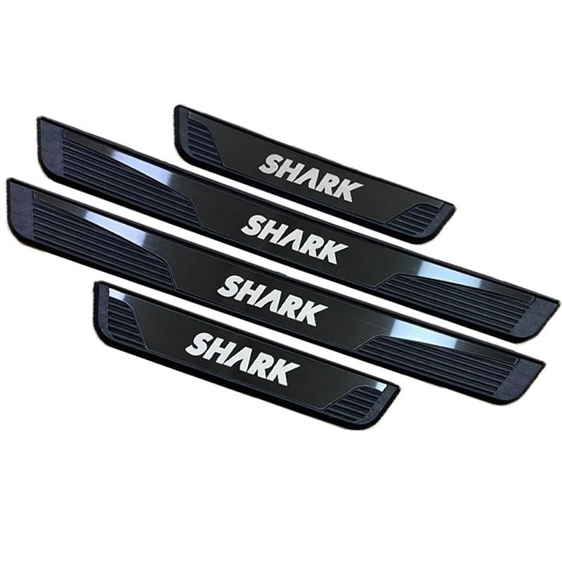 Door Sill Pedal Welcome Scuff Plate Cover Plastic Stainless Steel For BYD SHARK 6 2025+ Protector Sticker Car Accessories 4PCS