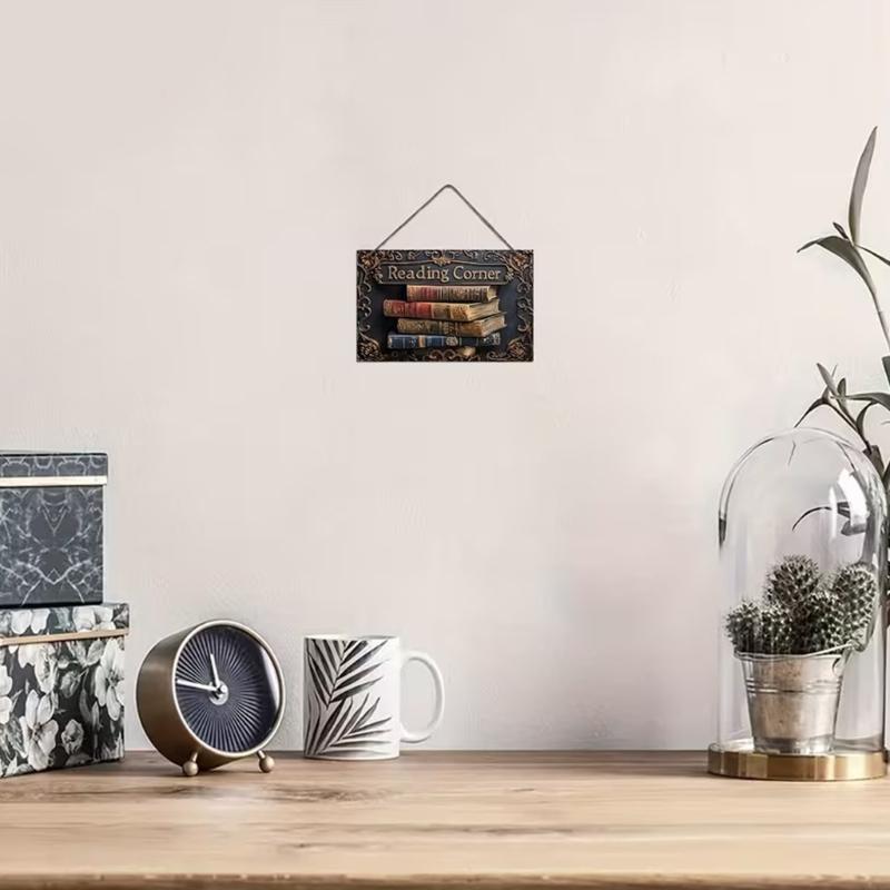 Wood Reading Corner Decoration Sign for Wall Mounting In Libraries Cafes To Reading Ambiances Simple Setups
