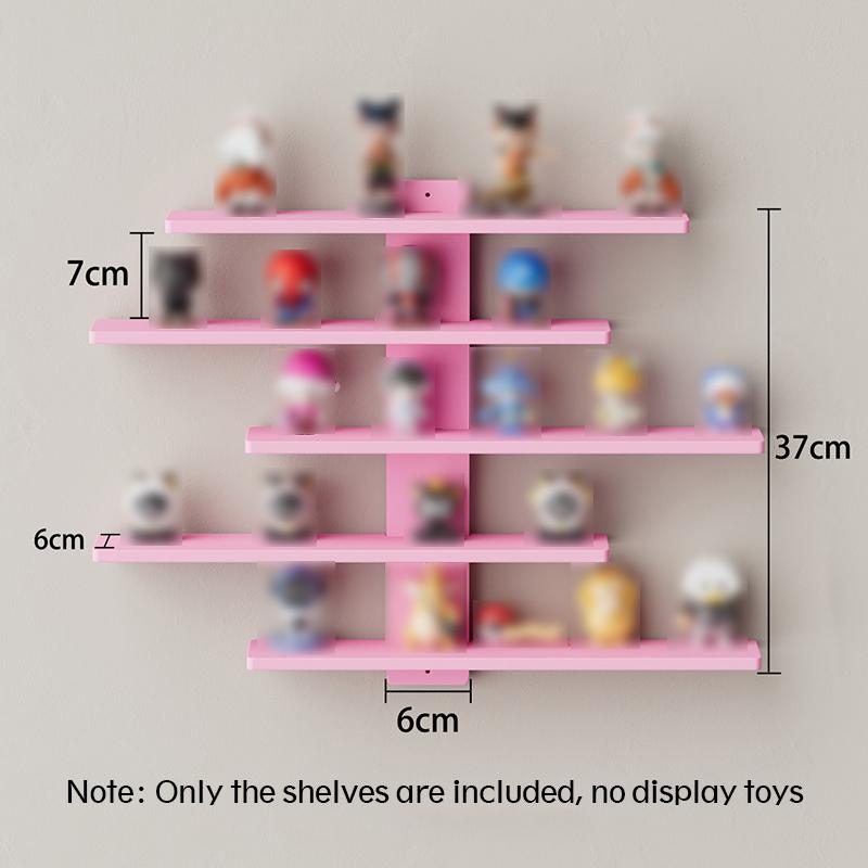 

5-Tier Adjustable Building Blocks Collectibles Modern Home Decor Wall-Mounted Display Shelf for Action Figures Blind Box Doll