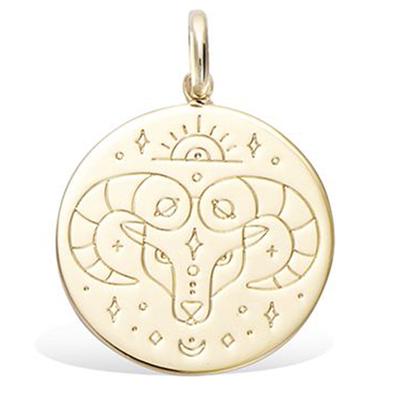 [R3855] - Gold Plated 'Aries' Pendant - 20 Mm