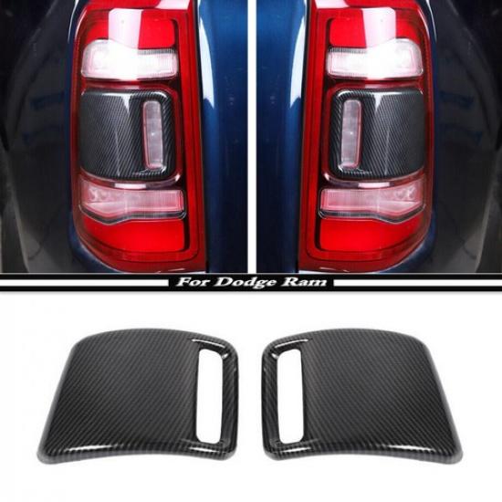 For -2024 Dodge RAM 1500 Carbon Fiber Look Rear Tail Light Cover Trim Panel