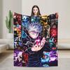 Warm Soft Blankets Camping Jujutsu Kaisen Gojo Satoru Chibi Character Bedding Throws  Flannel Bedspread For Couch Bed Bed Cover