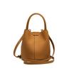 Genuine cowhide lychee pattern women's handbag with single shoulder strap, large capacity, mother-child bag, bucket bag