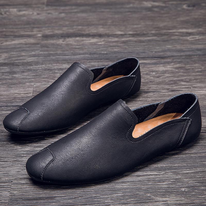 Herren Freizeitschuhe aus echtem Leder Slipper Herren Loafer Handgefertigt Mokassins Elegant Herren Fahrschuhe Freizeitspaziergang Boot Schuhe