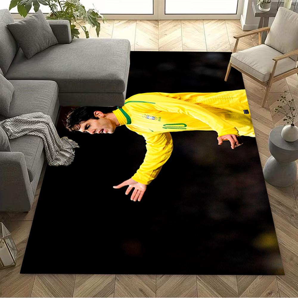 Brazilian Soccer Player Gesturing. Area Rug Design for Living Rooms Balcony Dormitory Bedrooms Anti-slip Rug Anime Office Decor Spiritual Gift