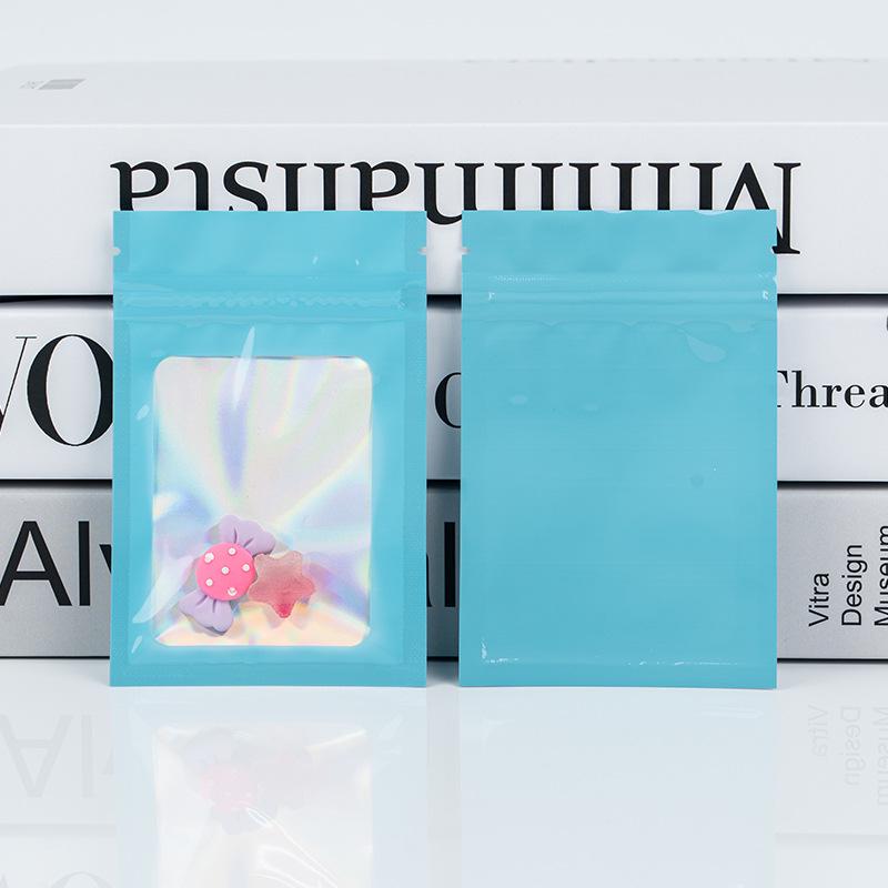 Bunter transparenter Schmuckverpackungsbeutel mit Laser-Ziplock und verdickter Versiegelung