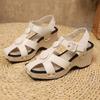 Fashion Women Sandals Summer Buckle Strap Wedge Sandals Brand Designer Chunky Platform Sandals Rivet Thick Sole Gladiator Shoes Woman