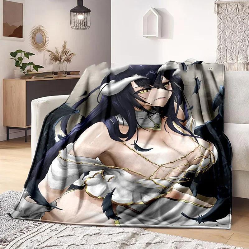 3D Print Overlord Anime Blanket Soft Sofa Cover Throw Blanket Fleece Tapestry Lightweight Warm Bed Blankets for Bedroom Couch