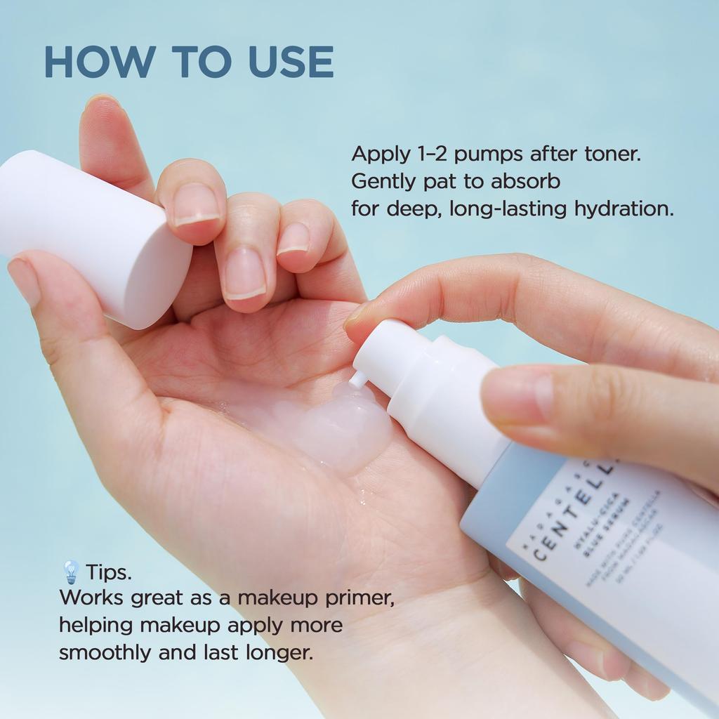 SKIN1004 Hyalu-Cica Blue Serum 50ml / Hyalu-Cica Blue Serum 50ml / Moisturizing and Soothing Serum