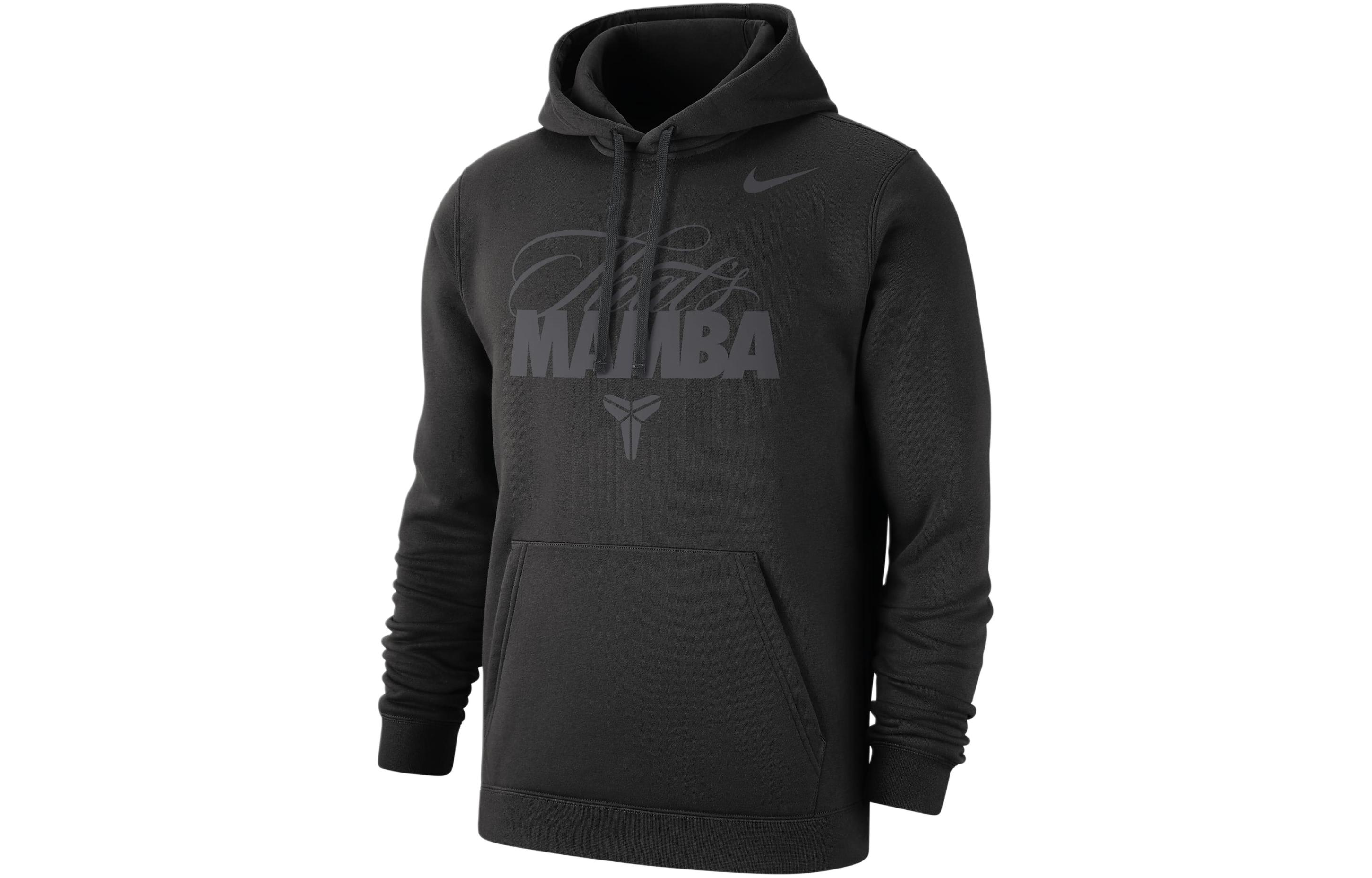 Nike Letter Print Hooded Pullover Fleece Lined Long Sleeved Sweatshirt Men s Black HQ2112-010 L
