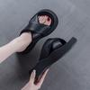 Thick-bottomed bread casual one-word slippers for women's outer wear summer new heightening fashion beach cool slippers
