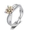 Bague Ringen S925 Sterling Silver Luxury Jewelry 1 Carat D Color Moissanite Diamond Ring For Wedding Four Claw Cross Hollow Rings