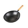 Padella Wok in Ferro da 32 cm Spessore 2 mm Stile Giapponese Pentolame da Cucina Pentola Senza Rivestimento, per Fornello a Gas Piano Cottura a Induzione Wok