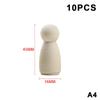 10Pcs Unfinished Wooden Figures Suitable Natural Color Unfinished Wood Peg Dolls Women Men Wooden Peg Dolls Diy Paintable Home