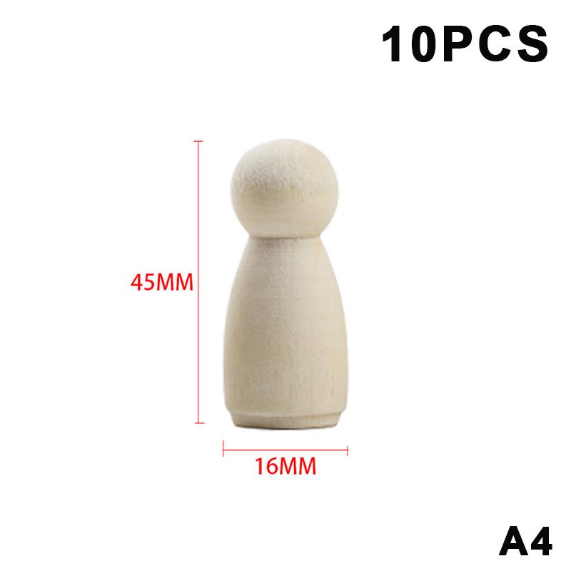 10Pcs Unfinished Wooden Figures Suitable Natural Color Unfinished Wood Peg Dolls Women Men Wooden Peg Dolls Diy Paintable Home