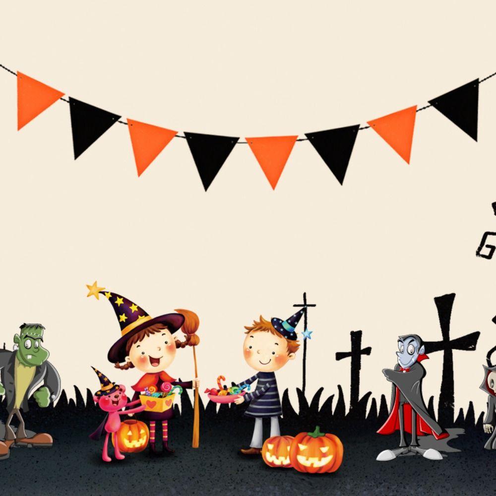 Hanging Happy Halloween Banner Party Decor Pull Flag  Halloween Party Decoration