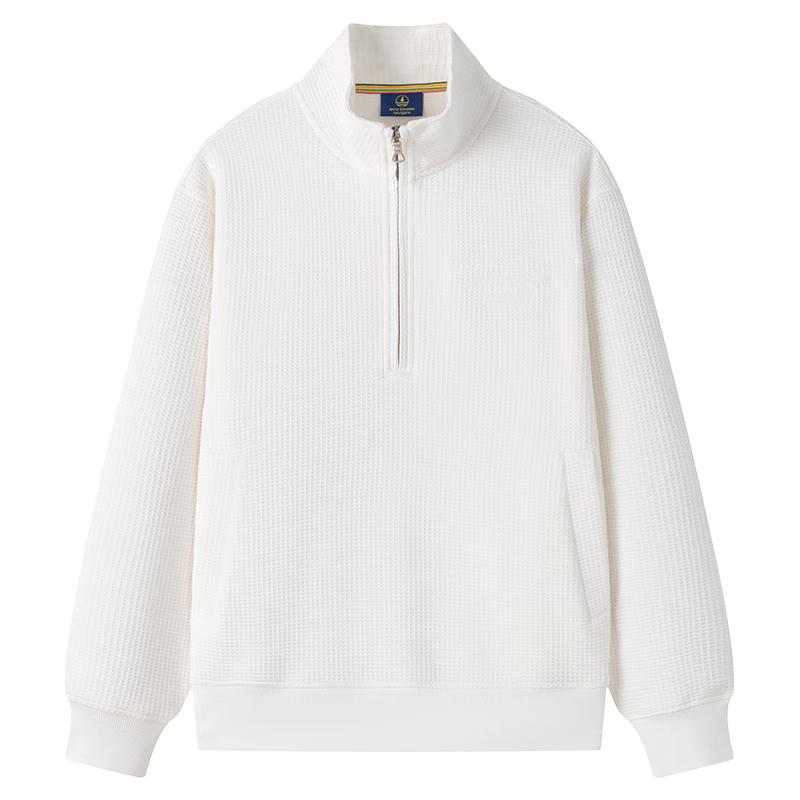 

NVG·YOUNG Men s Waffle Knit Half-Zip Pullover Sweatshirt L