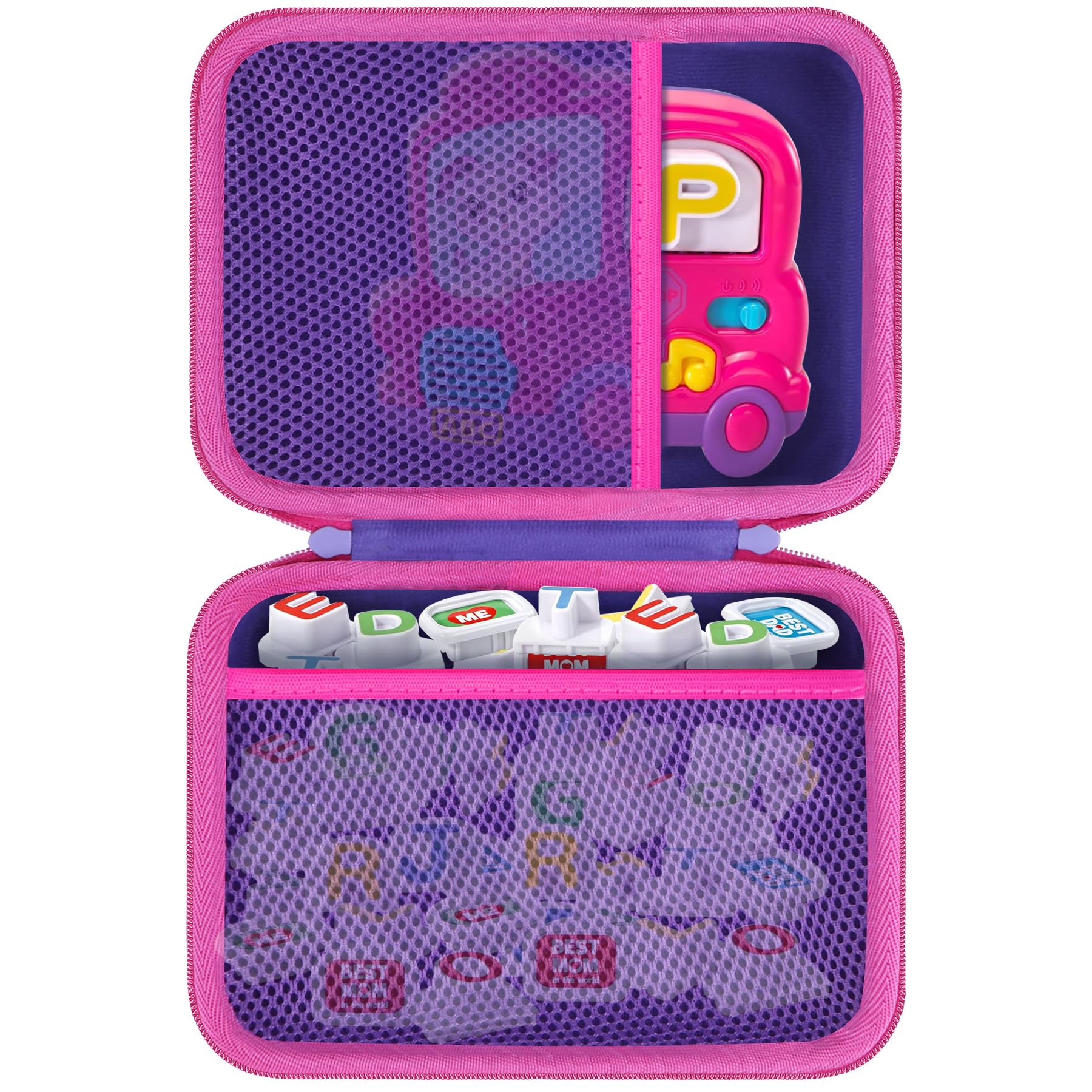 LeapFrog Fridge Fridgephonics Магнитный алфавит Совместим с кейсом для хранения Lebakort (Фиолетовый + Малиновый чехол)