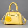Textured bright leather European and American fashion handbag shoulder bag large capacity messenger bag shell bag dinner bag