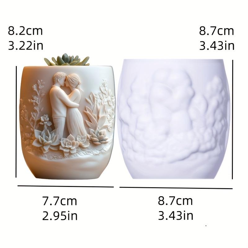 Dancing boy relief succulent plant flowerpot resin silicone mold surfing boy storage box mold grassland candle cup gypsum molds