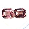 Padparadscha Sapphire Natural 16.80 Ct Emerald Cut Pair Certified Gemstone