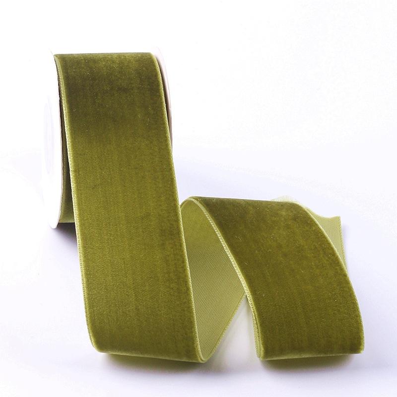 Eco-Friendly 38mm Single-Sided Flocked Velvet Ribbon Spool for Gift Wrapping DIY Bows Hair Accessories Birthday Cake Box Bands