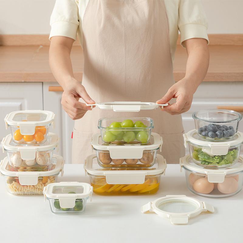 Lock & Lock 2-Piece Heat-Resistant Glass Lunch Box Set: Microwave and Refrigerator Safe, Sealed for Freshness. Gift-Ready.