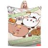 Bubu and Dudu Kawaill Couple Bears Blanket Fleece Cozy Super Soft Throw Blanket for Sofa Bedding Throws