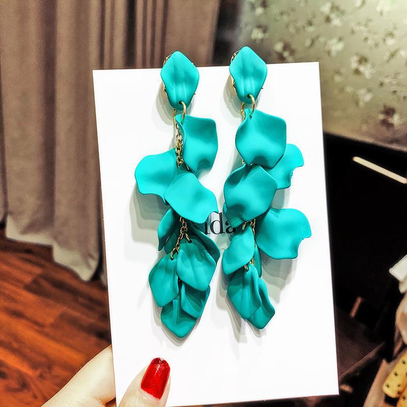 Orecchini Pendenti Fiore Nappa Ago d'Argento Diamante e Perla - Moda Francese, Lusso di Alta Gamma Design di Nicchia