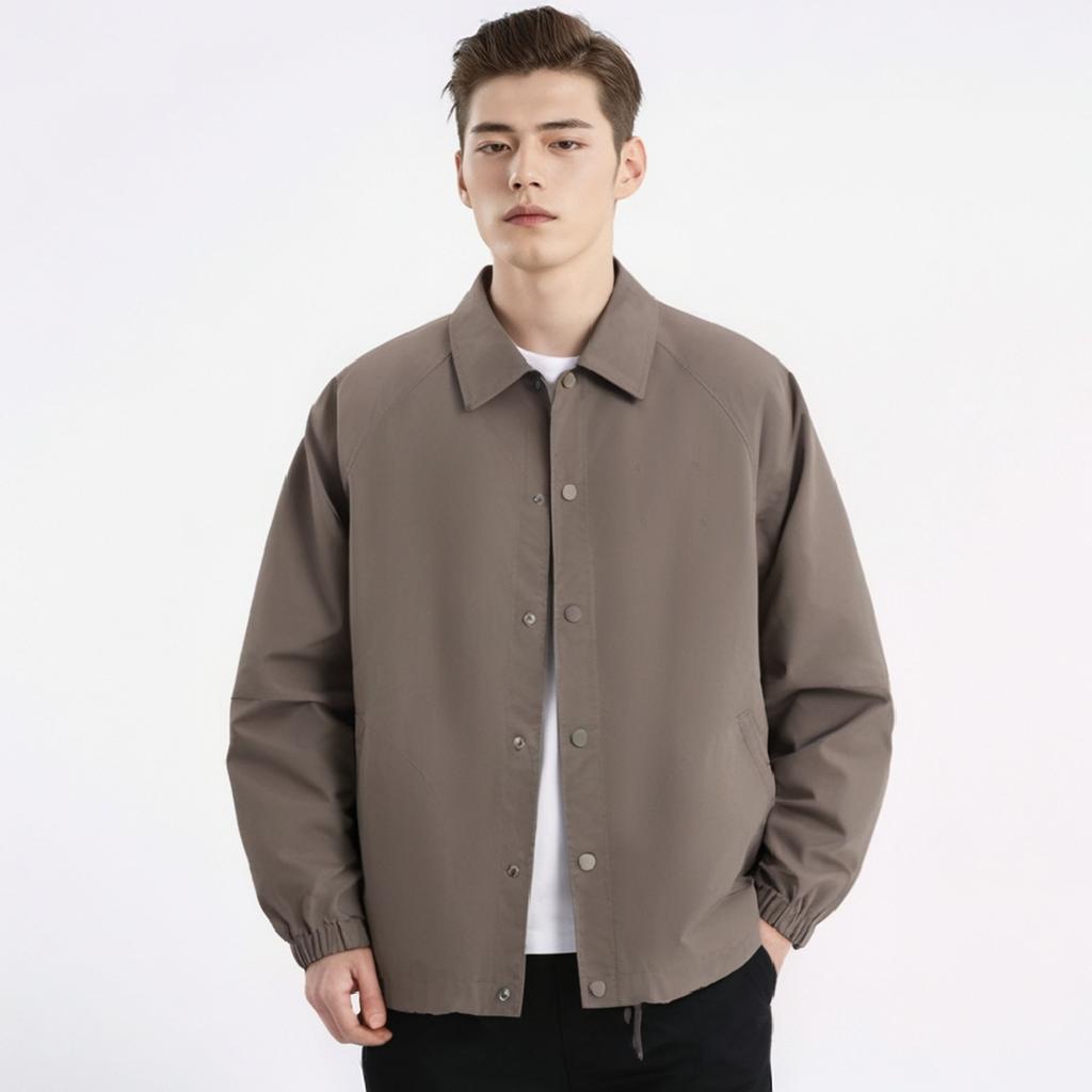 Li Ning Vital Series Solid Color Polo Collar Casual Loose Jacket Unisex Jacket Mushroom-Brown AFDU261-2