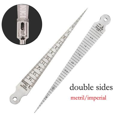 Jauge d'épaisseur conique 1-15 mm Fente de mesure d'écart Trou Mesure Coin Échelle d'ouverture Outil de mesure en acier inoxydable Échelle d'ouverture de coin double face